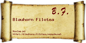 Blauhorn Filotea névjegykártya