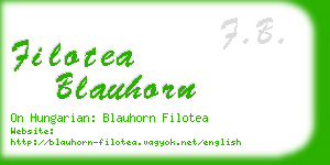 filotea blauhorn business card
